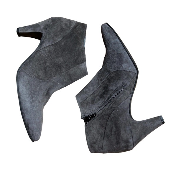 Paul Green Shoes - Paul Green Gray Heeled Ankle Boots Suede Side zipper UK Size 6.5 (US 9)